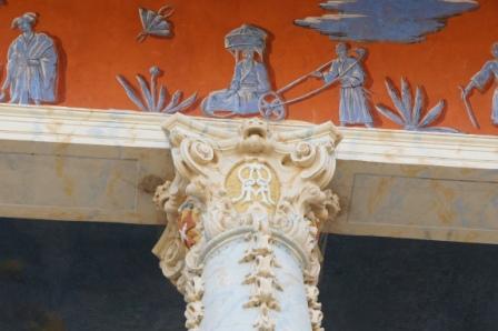 Frescoes and capital, Wasserpalais (Pillnitz Castle, Dresden)